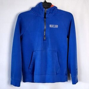Nike Air Pullover Hoodie Sweatshirt Boys‎ Large Half Zip Blue Red